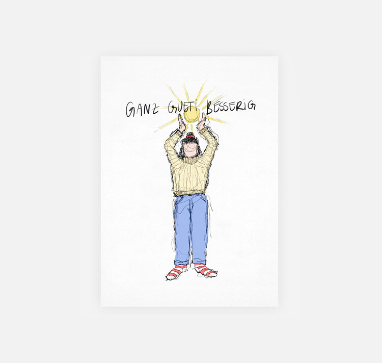 gsichtlos - Postkarte "gueti besserig"