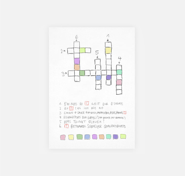 gsichtlos - Postkarte "gutschein" (Kreuzworträtsel)