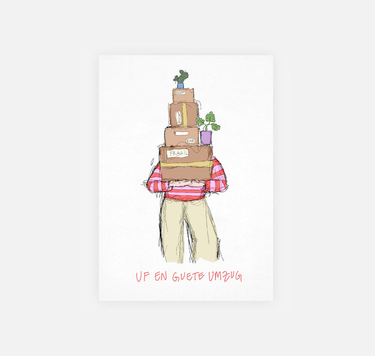 gsichtlos - Postkarte "Umzug"
