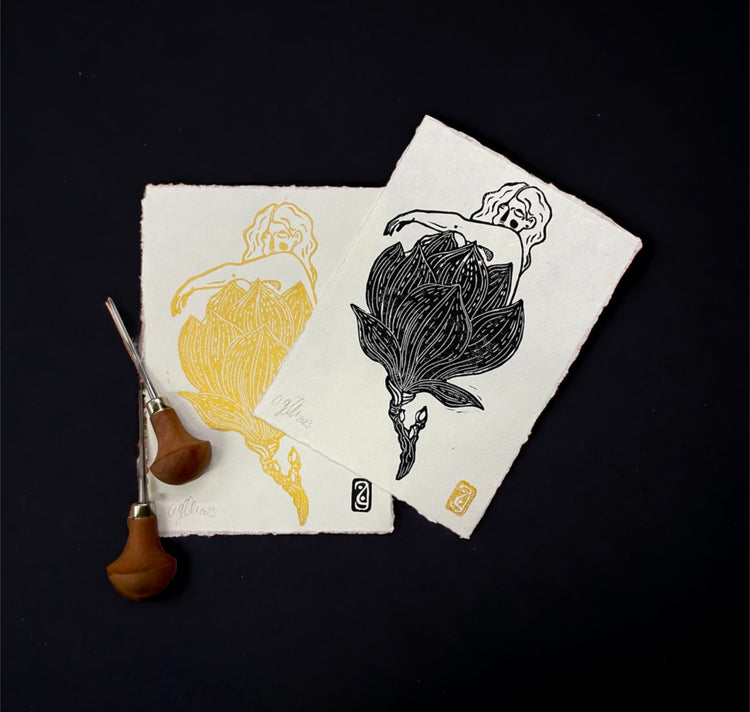 arion illustrato - Stampa linoleografica originale "Vitoria"