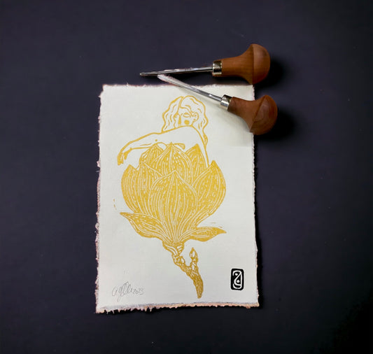 arion illustrato - Stampa linoleografica originale "Vitoria"