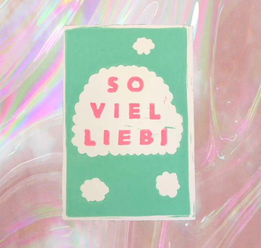 arion illustrated - Stampa linoleografica originale "Tanto amore" (perfetta)