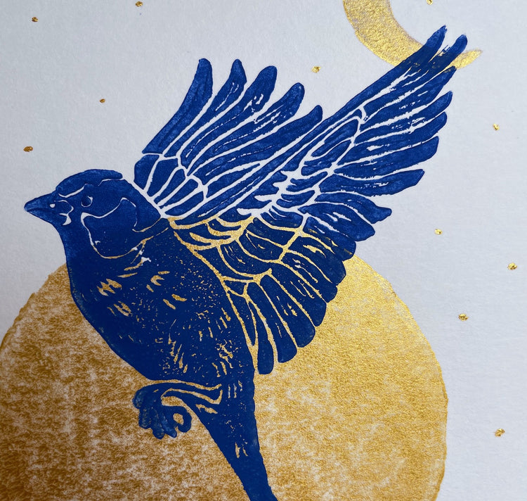 arion illustrated - Biglietto di lutto "wiiterzieh", linoleografia originale