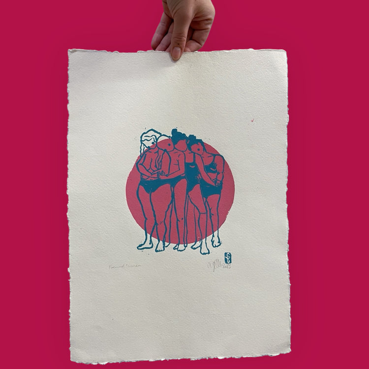 arion illustrated - Stampa linoleografica originale "Friends"