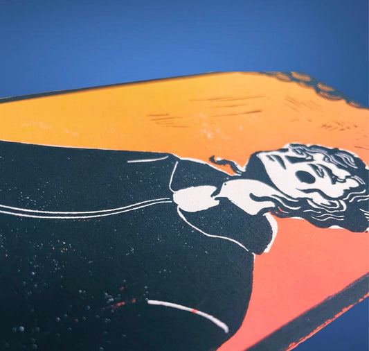 arion illustrato - Carta Linoleografia Originale "Mahsa"