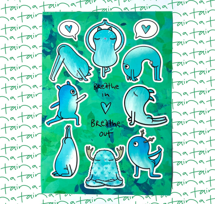 Taina - Stickerbogen "Yoga / breathe in - breathe out"