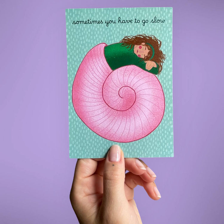 arion illustrated - Cartolina "a volte bisogna andare piano"