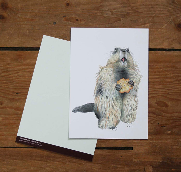 jolanda.works - Biglietto "Marmotta con biscotti"
