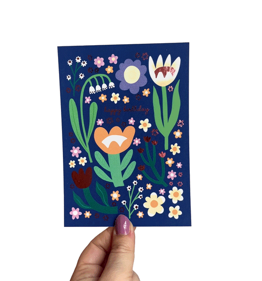 Jolanda Epprecht - Postkarte "Happy Birthday“ mit Glanzfolie