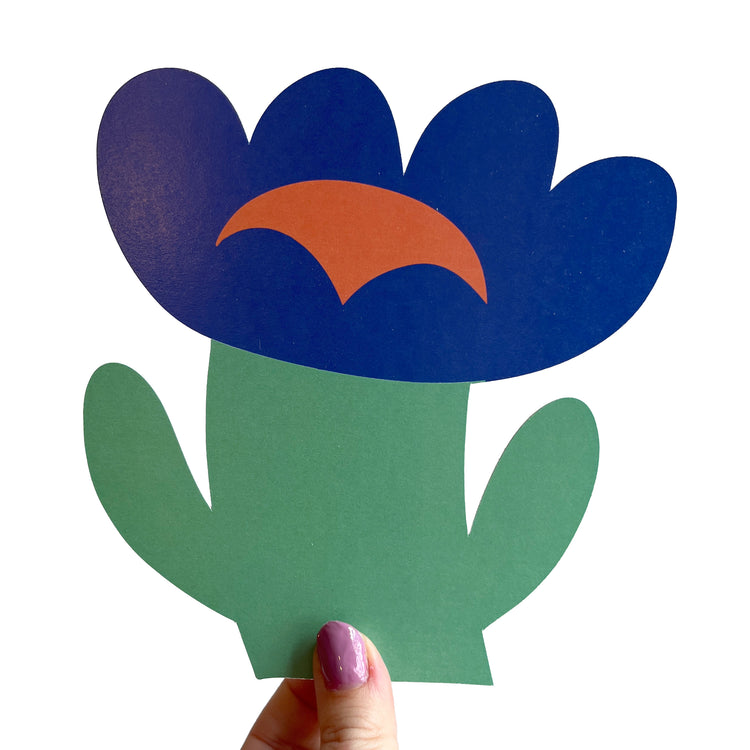 Jolanda Epprecht - Postkarte „Tulpe Blau“ mit Konturschnitt