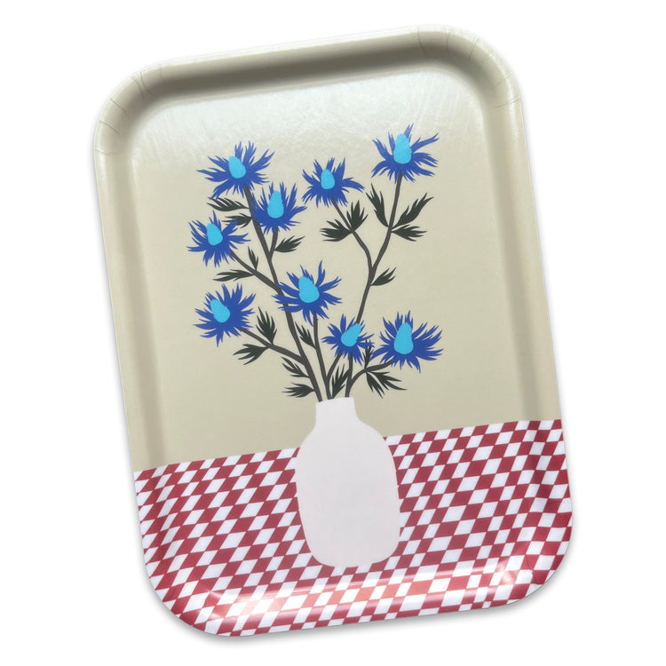 Jolanda Epprecht - Serviertablett "Blaudisteln" (klein)