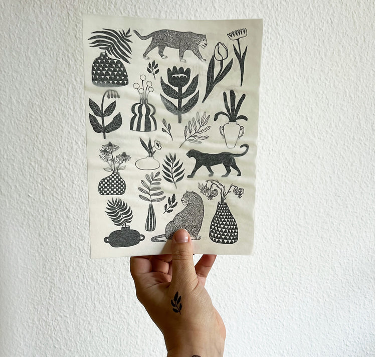 Jolanda Epprecht - Temporäre Tattoos "Katzen & Blumen"