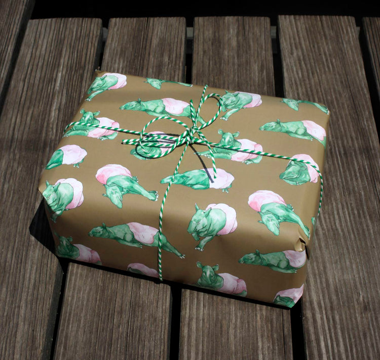 jolanda.works - Geschenkpapier "Tapir-Schwein-Taube" (3 Bögen)