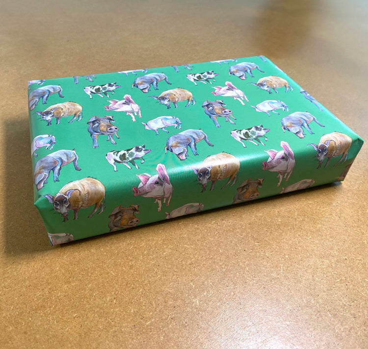 jolanda.works - Geschenkpapier "Tapir-Schwein-Taube" (3 Bögen)