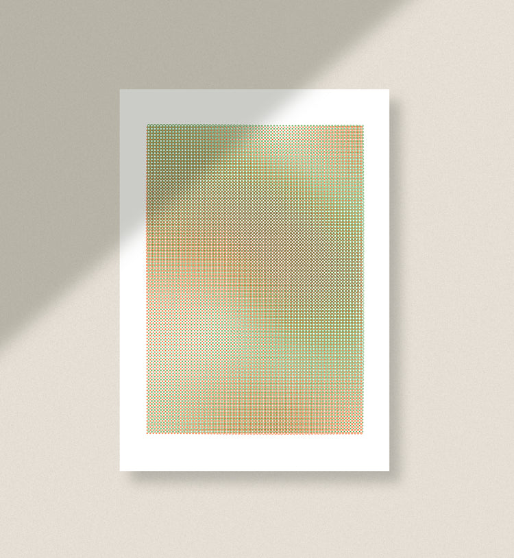 atelier gianna - Plakat "RisoRaster" (orangegrün)
