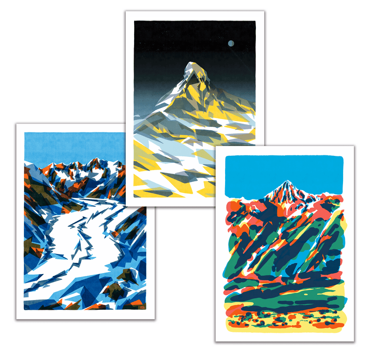 set di cartoline opache "Montagne"