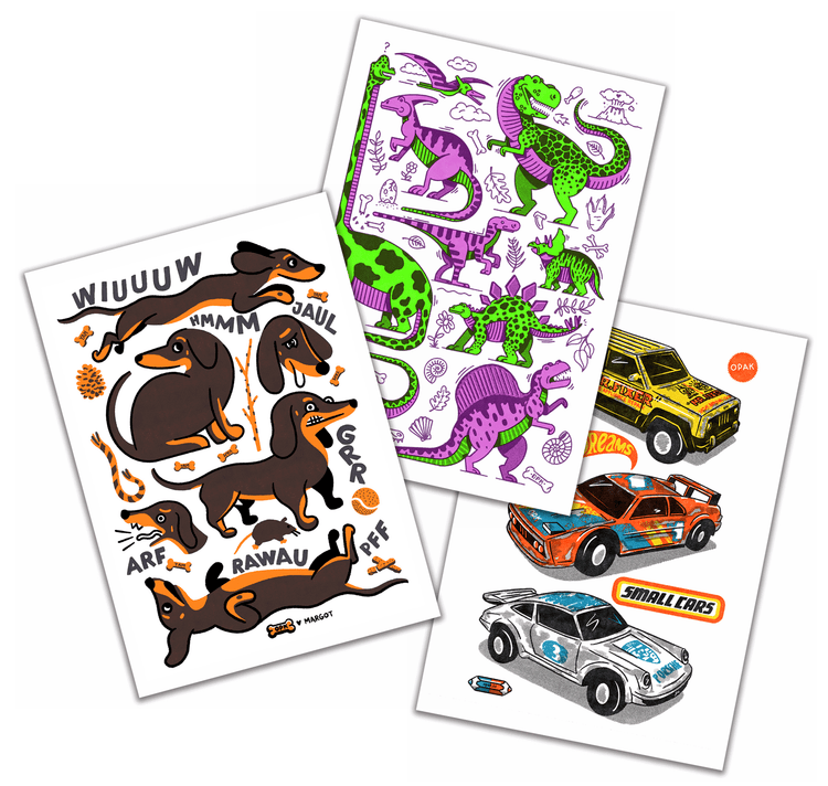 set di cartoline opache "Giocattoli"