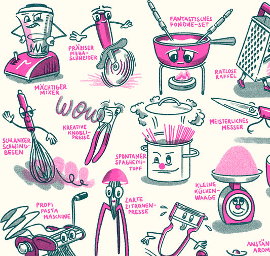 opak - Plakat "kurlige küchenhelfer"