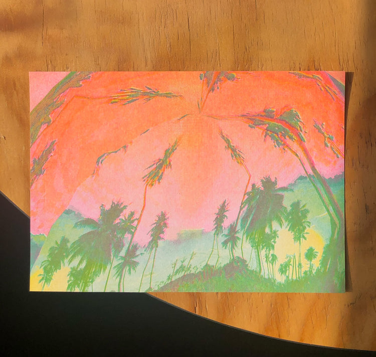 Aline Meier - Riso-Postkarte "LOST IN PARADISE"