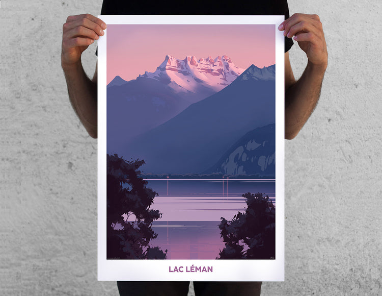 Pierre-Abraham Rochat - Plakat "Lac Léman – Dents du Midi"