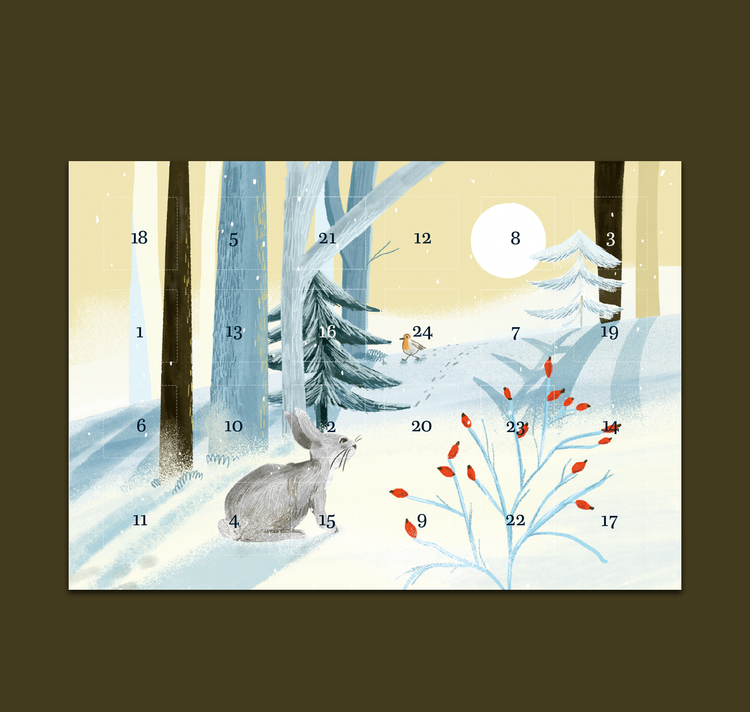 petrahilber - Adventskalender Postkarte "Hase"