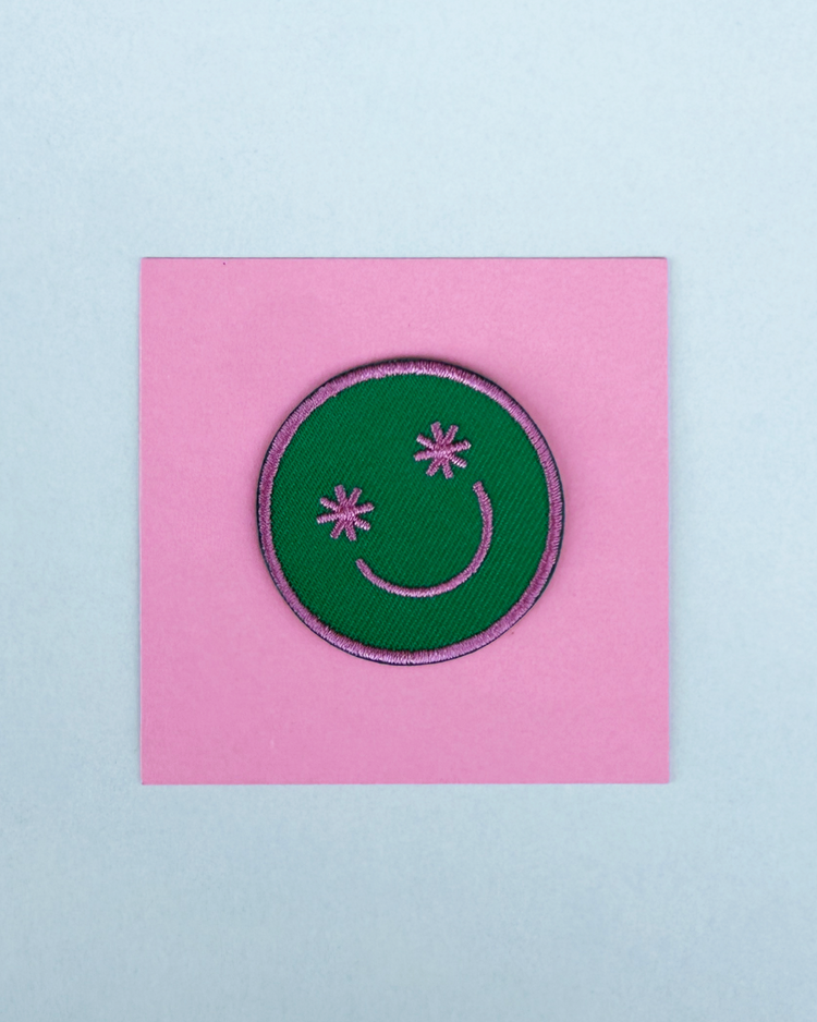 petrahilber - Bügelpatch "Smiley" (grün)