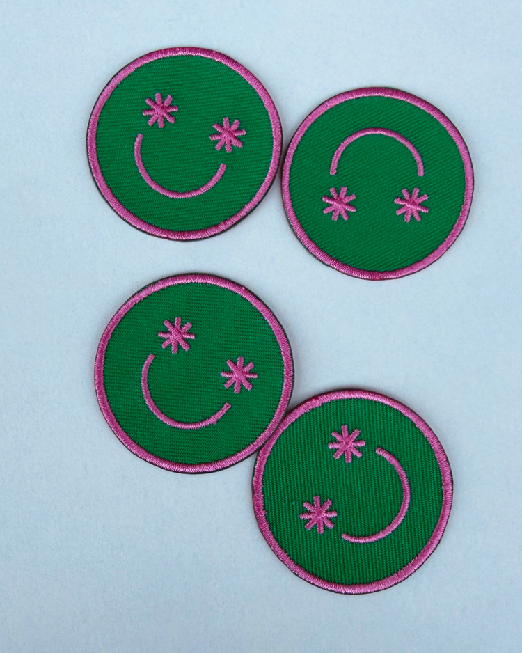 petrahilber - Bügelpatch "Smiley" (grün)