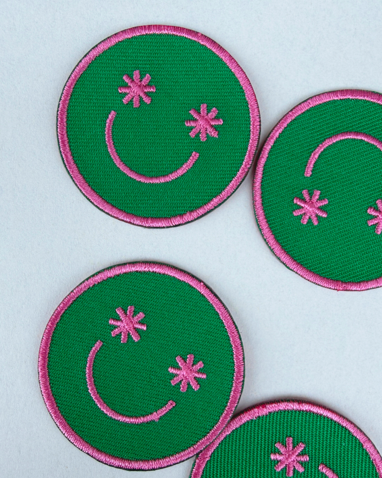 petrahilber - Bügelpatch "Smiley" (grün)