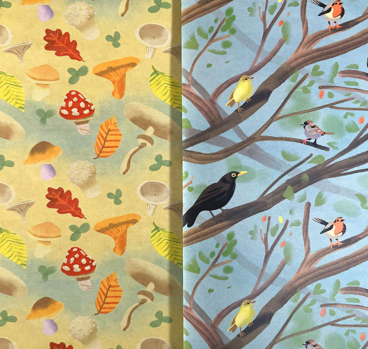 Plundernase - Geschenkpapier “Vogel & Pilzli”