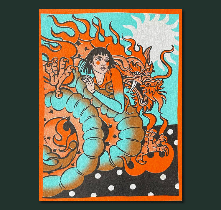 SAFU / Sarah Furrer - Poster "ON LUCK DRAGON FIRE"
