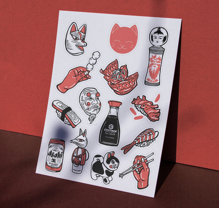 SAFU / Sarah Furrer - Set di adesivi "ARIGATO NIPPON 本日"