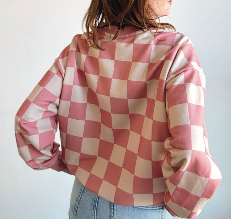 Karin Lena Schmid x Wild Sparkle - Boyfriend-Sweater "Karo Peach"