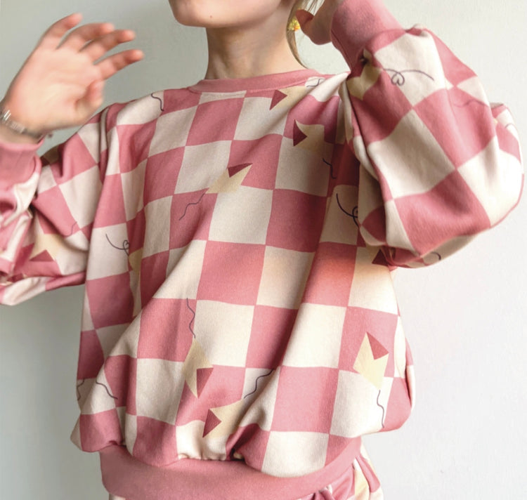 Karin Lena Schmid x Wild Sparkle - Kinder-Pullover "Karo Peach"