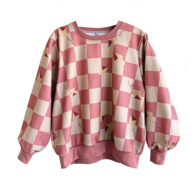 Karin Lena Schmid x Wild Sparkle - Kinder-Pullover "Karo Peach"