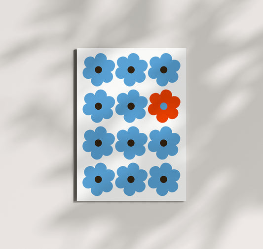 Pomba - Postkarte "Blumenraster Blau"