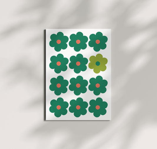 Pomba - Postkarte "Blumenraster Petrol"