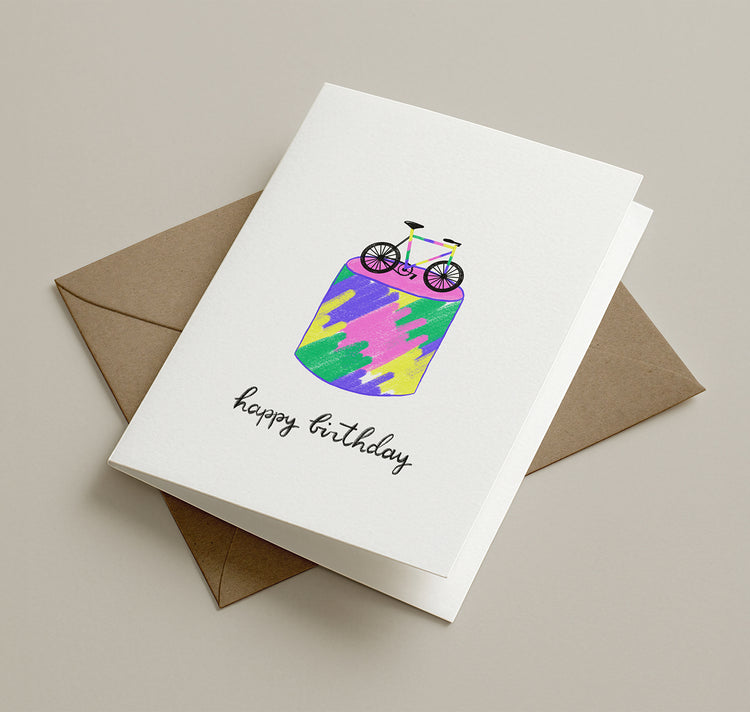 Pomba - Grusskarte "birthday cake bicycle"