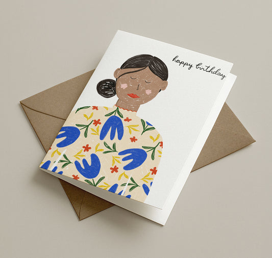Pomba - Grusskarte "flower birthday girl"