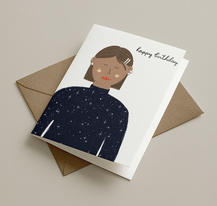 Pomba - Grusskarte "Star birthday girl"