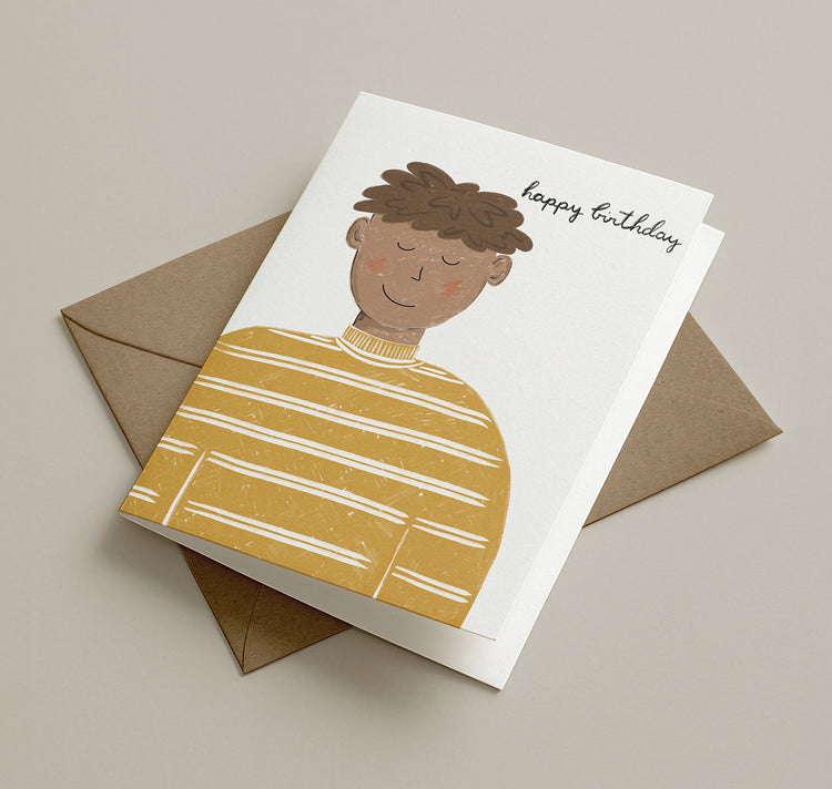 Pomba - Grusskarte "Stripy birthday boy"
