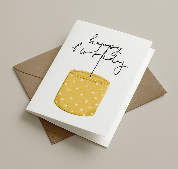Pomba - Grusskarte "yellow birthday wishes"
