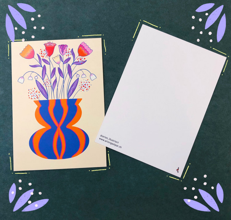 arion illustrated - Set di biglietti di auguri "Primavera + Buona fortuna"