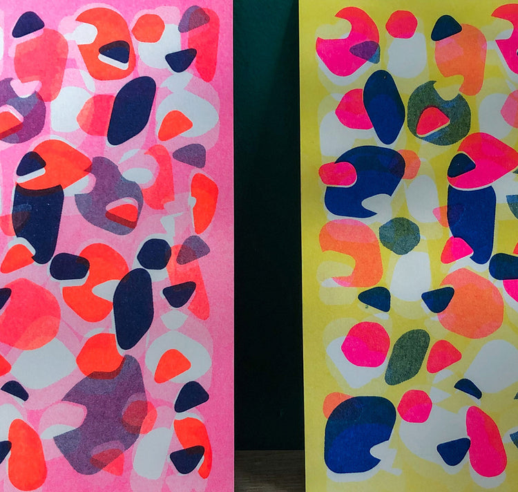 Aline Meier - Riso Postkarte A6 2er Set "SUNNY PROMISE"