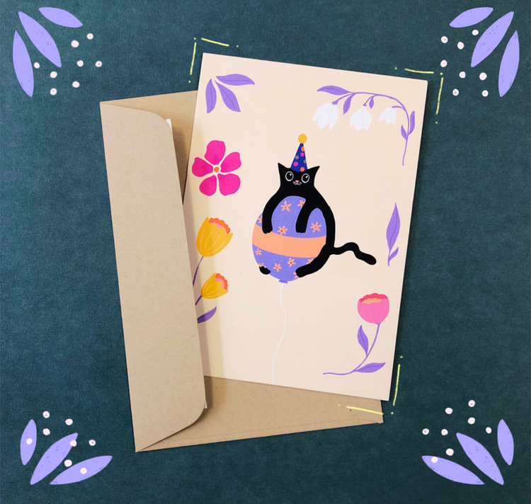 arion illustrated - Set di biglietti di auguri "Primavera + Buona fortuna"