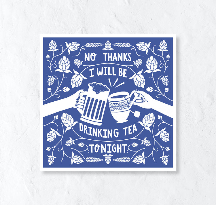 Carmen Saguer - Plakat "Drinking tea tonight"