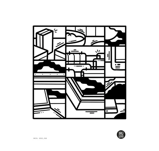 DRÜ EGG - Ausmalbild "QUARANTÄNE 3" (Digital)