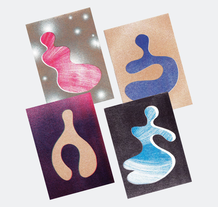 Dale Forbes Molina - Lot de 4 cartes postales Riso A6 "Version 2"