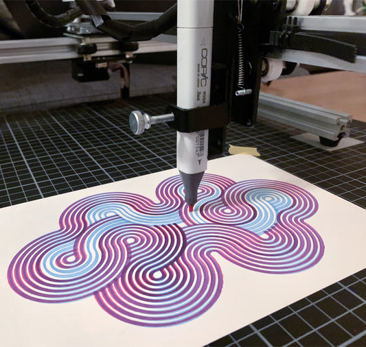 David Odermatt - Karte "Tracks" (Violet & Nile Blue)