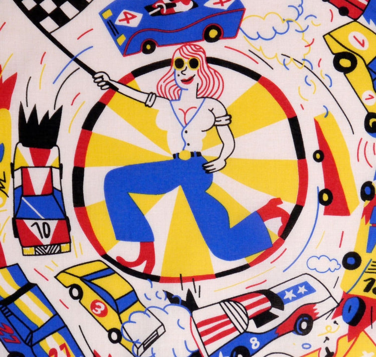 Hoi-Laden - Stofftüchlein "Flottes Autorennen"