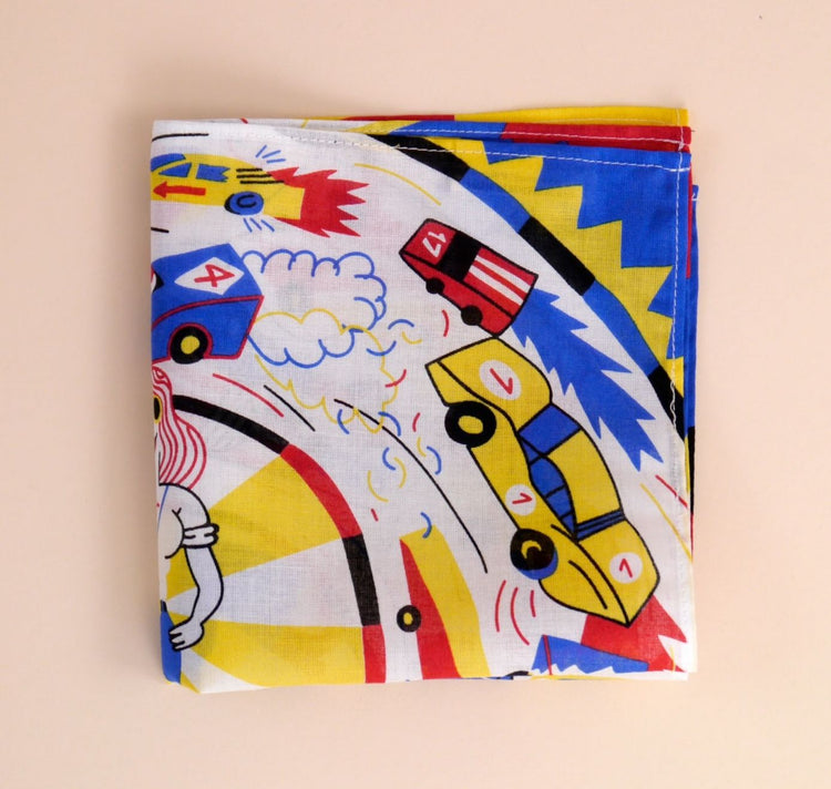 Hoi-Laden - Stofftüchlein "Flottes Autorennen"